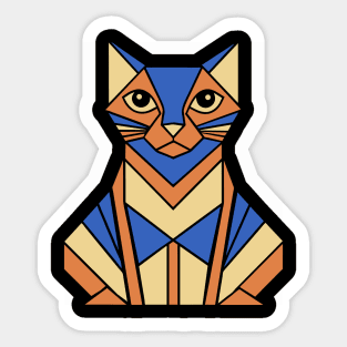 Geometric Cat - Abstract Animal Sticker